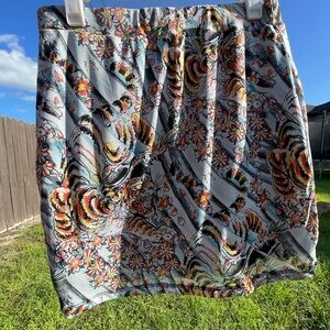 Y2k vintage Ed Hardy tattoo style tiger print mini skirt